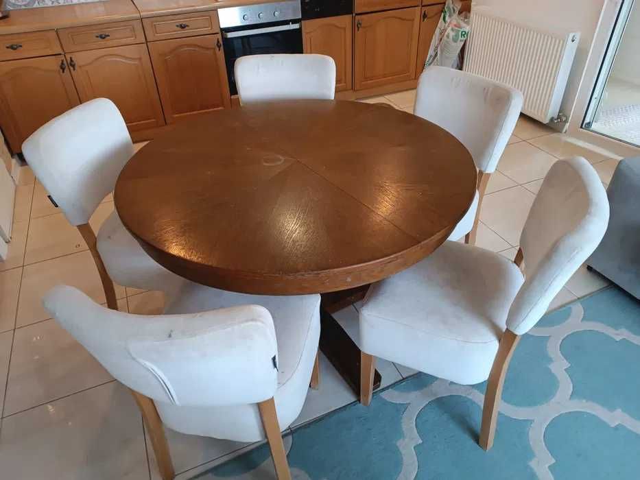 Masa Lemn cu 5 scaune tapitate