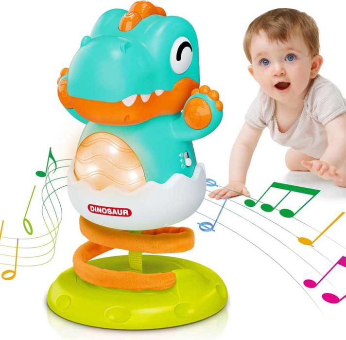 Подскачащ Динозавър с музика и светлини