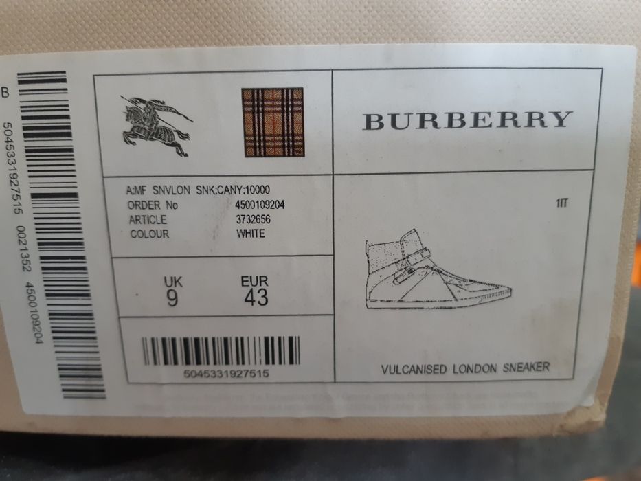 Продам высокие кроссовки  BURBERRY б/у.
