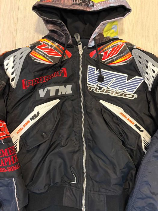 Vetements Black Patched Racer Nylon Bomber Jacket
