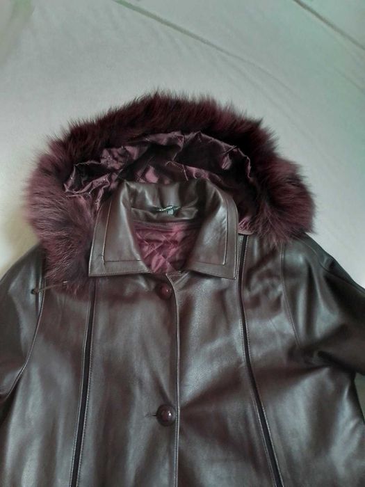 Дамско палто ЕСТЕСТВЕНА кожа и косъм НОВО турско
