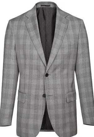 Costum barbatesc nou, gri in carouri, 2 veste: gri si bleumarin