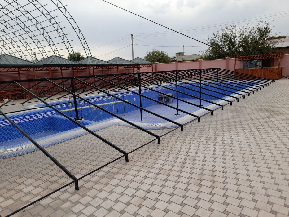 Банер  бассейн  навес  и  баннер  установка