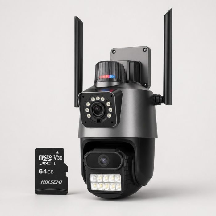 Двойна Smart WiFi безжична IP 6MPX камера 15108 + Подарък Карта памет HIKSEMI NEO 64GB 24369