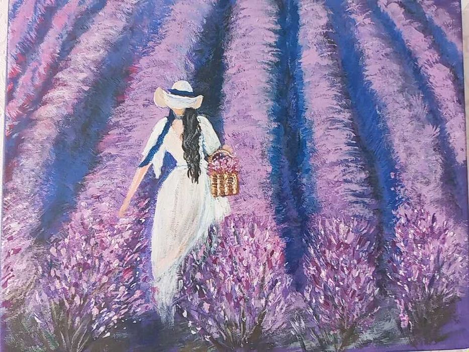 Картина с маслени бои - Лавандулово поле