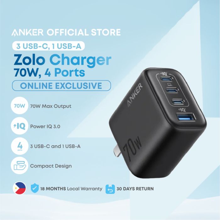 Anker Zolo 70W (4-Ports) GaN Fast Charger