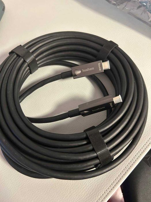 Cablu Huaham USB-C → USB-C Fiber 10m | 10 Gbit/s | 60W PD | Nou