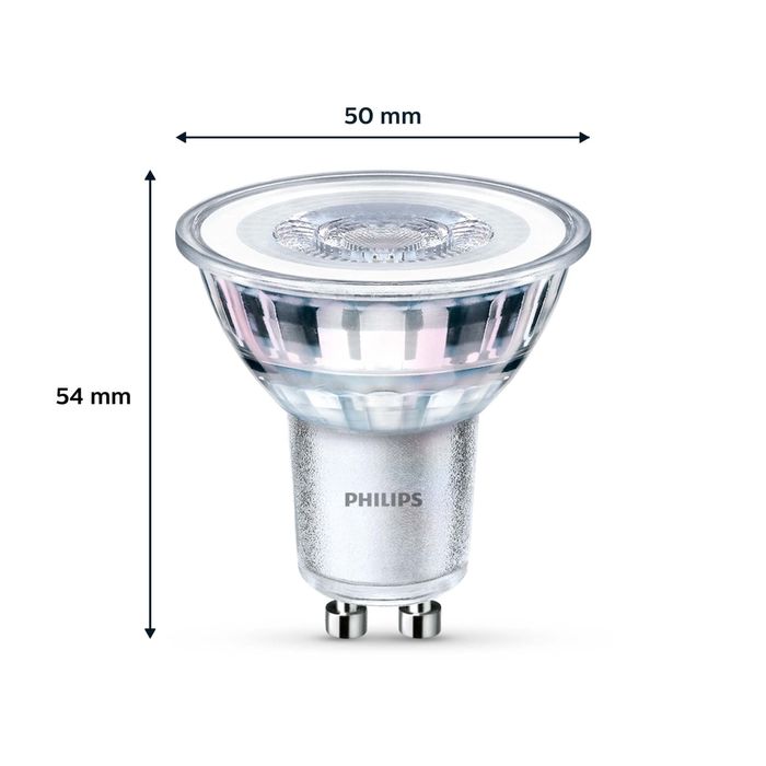 Set 3 bucati  Spot Led Classic Philips, [Alb cald 2700K - GU10