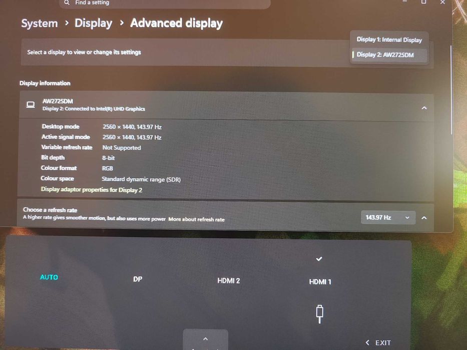 Alienware AW2725DM 27” 1440p IPS 180Hz DisplayHDR400 FreeSync/G-Sync – гаранция до 12/2028