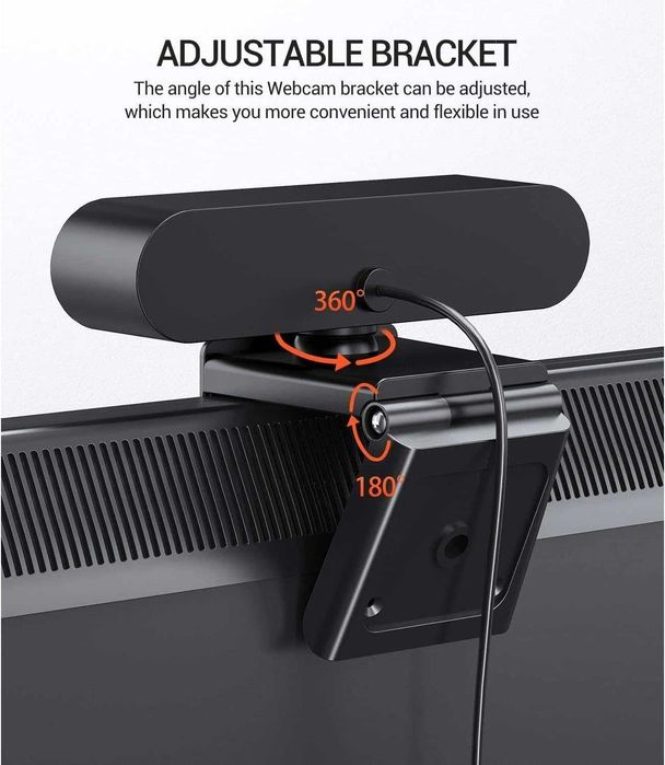EYONME W6 Full HD 1080P USB уеб камера с микрофон за компютър или лаптоп - 2MP сензор - кодек H.264
