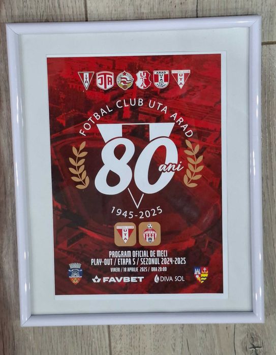 vand tricou de joc UTA ARAD , de la aniversarea a 80 de ani al clubului.
