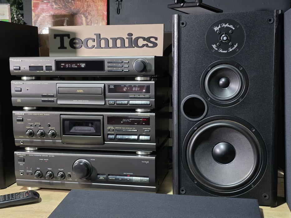 Linie audio TECHNICS amplificator cd-player, deck,tuner, boxe heco ,retro hifi