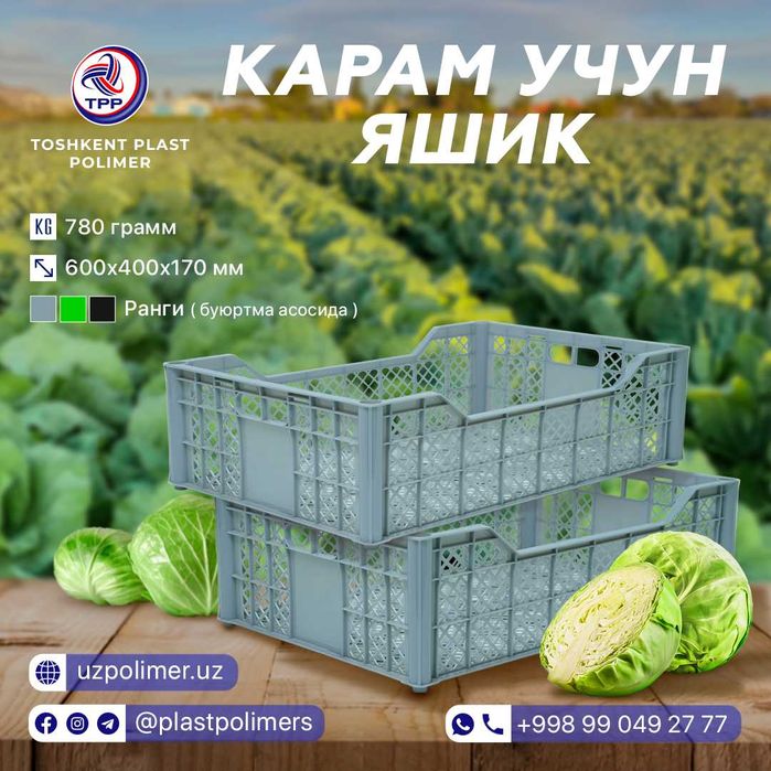 Ящик для капусты | прочный, многоразовый овощной контейнер tara