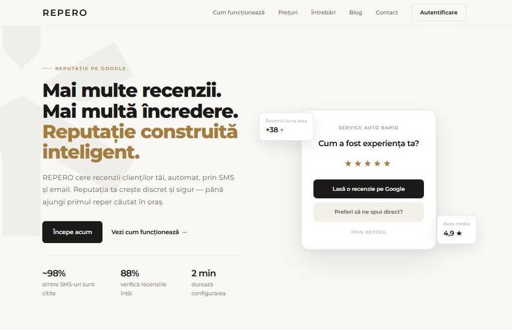 Afacere online la cheie – Aplicație web recenzii Google pentru firme, SaaS complet