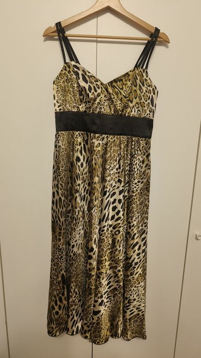 Rochie eleganta satin model leopard