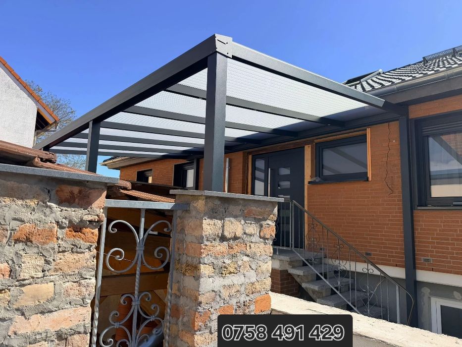 Terase aluminiu cu închideri din sticlă sau policarbonat