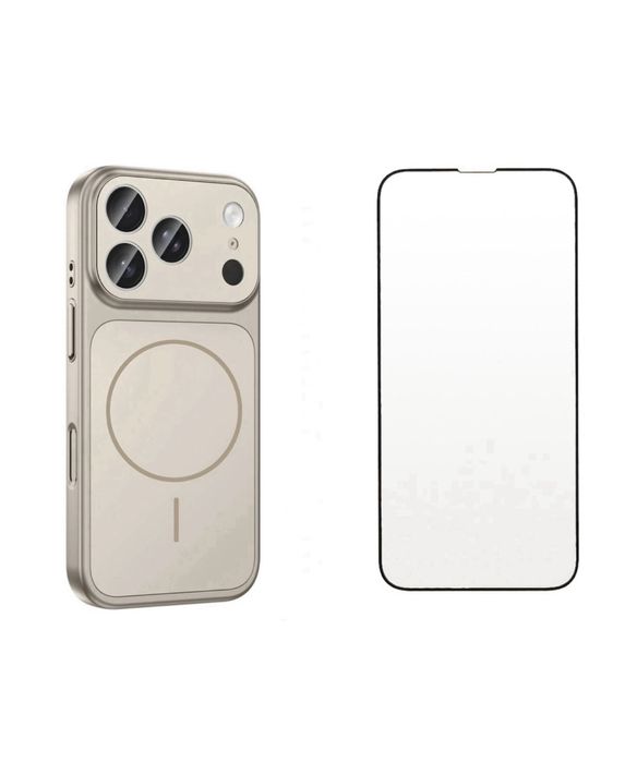 Husa Hard Magsafe + Folie Sticla - Iphone 13 14 15 16 17 AIR PRO MAX