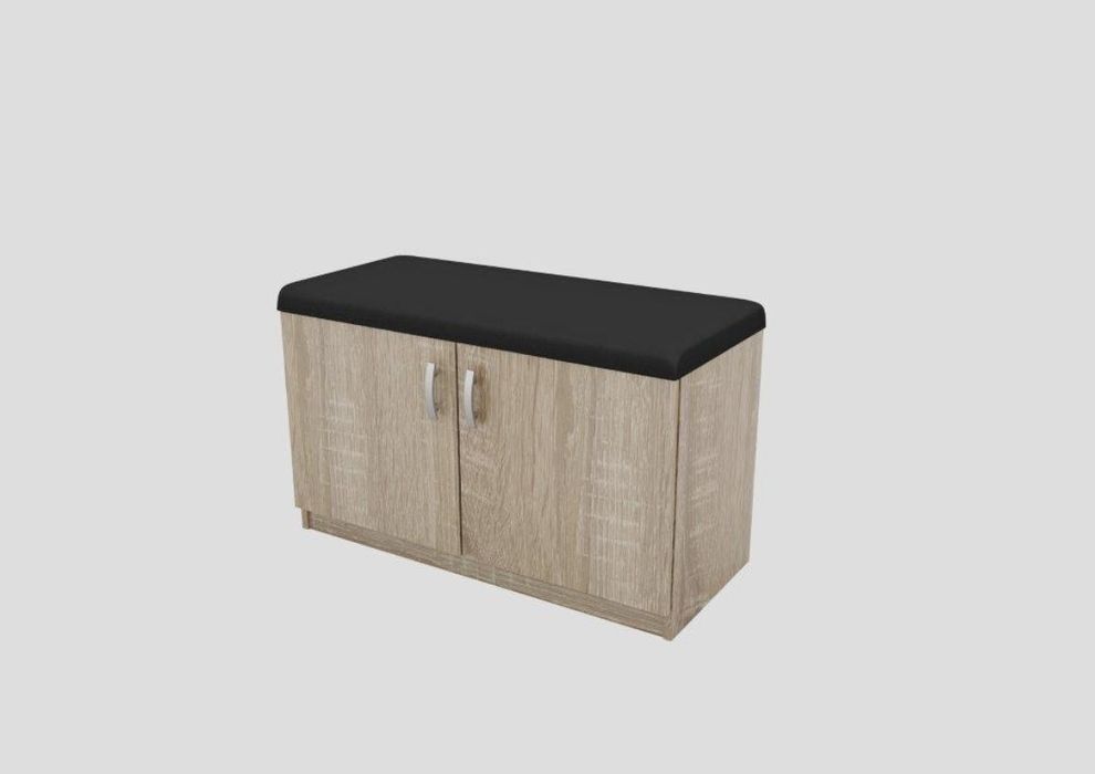 Шкаф за обувки със седалка от еко кожа