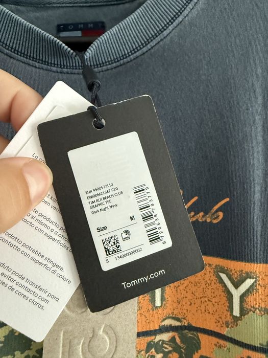 Tommy Jeans tricou unisex bleumarin model beach club marimea M nou