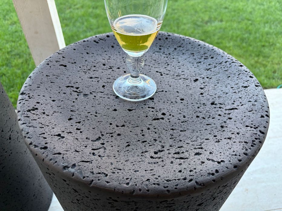 Set 2 măsuțe cafea HOMPUS MGO, interior/exterior, terasă, grădină, aspect beton