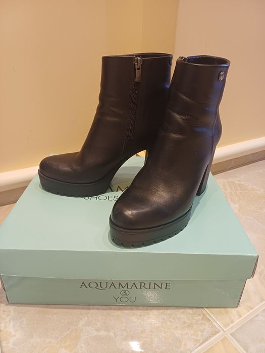 Дамски боти дебел ток aquanarine 37 номер