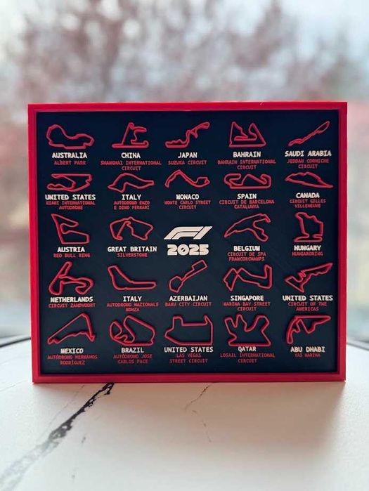 Placă decorativă F1 2025 | Cadou perfect pentru fanii Formula 1