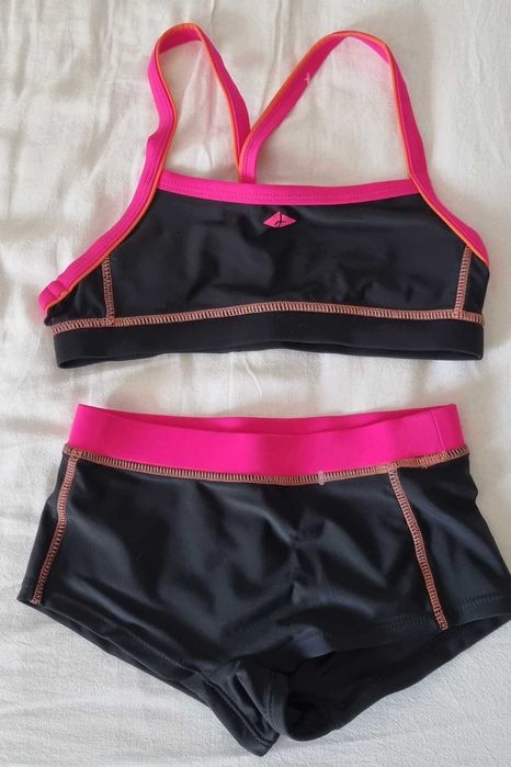 Бански от две части за момиче, черен