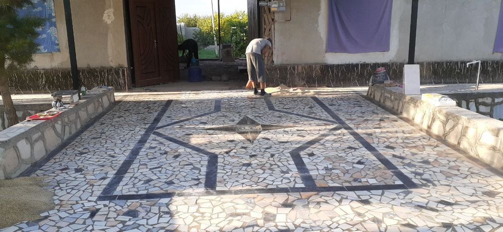 Укладка кафель известняк