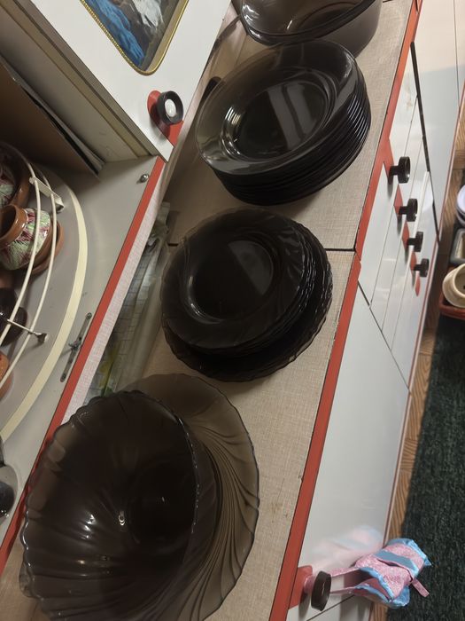 Набор посуды коричневый