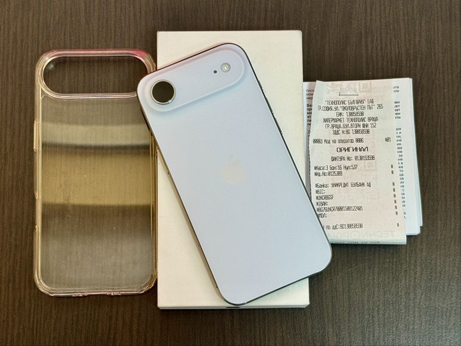 КАТО НОВ! 2г. Гаранция! iPhone 17 Air 256GB Sky Blue / 100% батерия