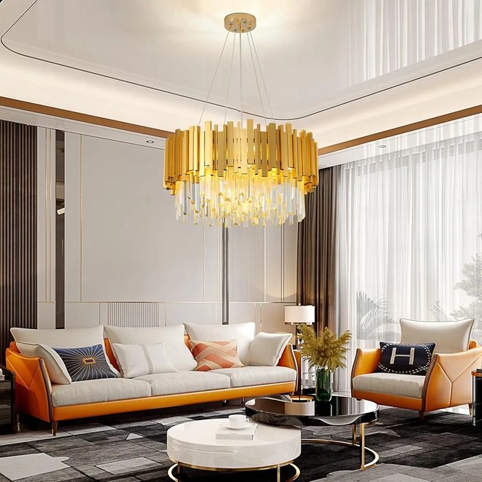 Златист полилеи с Висящи кристали