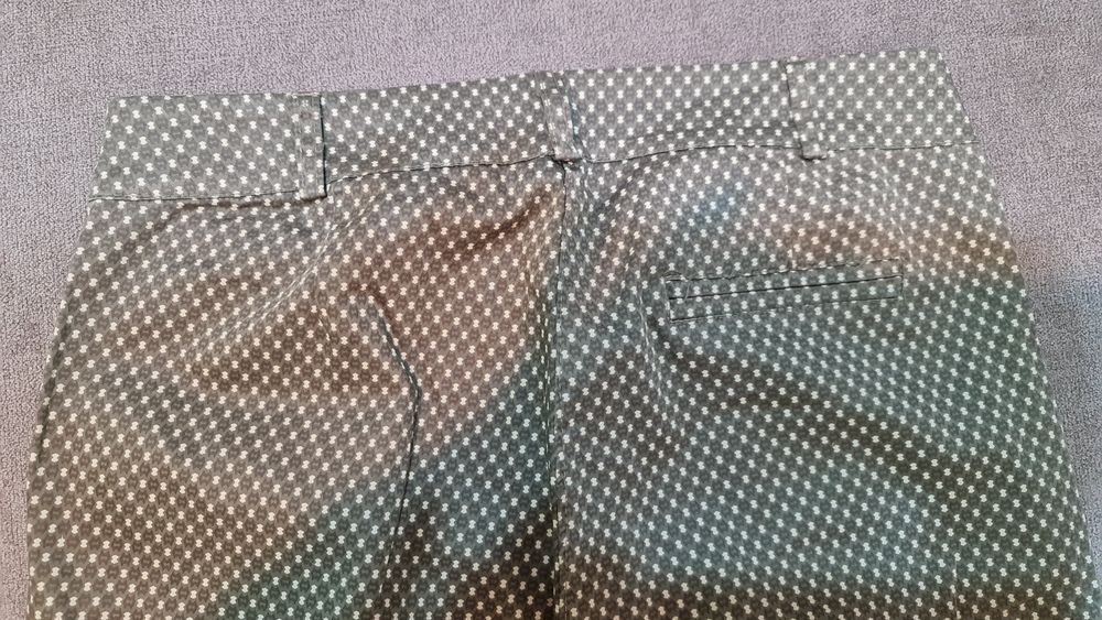 Pantaloni dama, drepti/clasici, formal/casual, imprimeu elegant, bumba