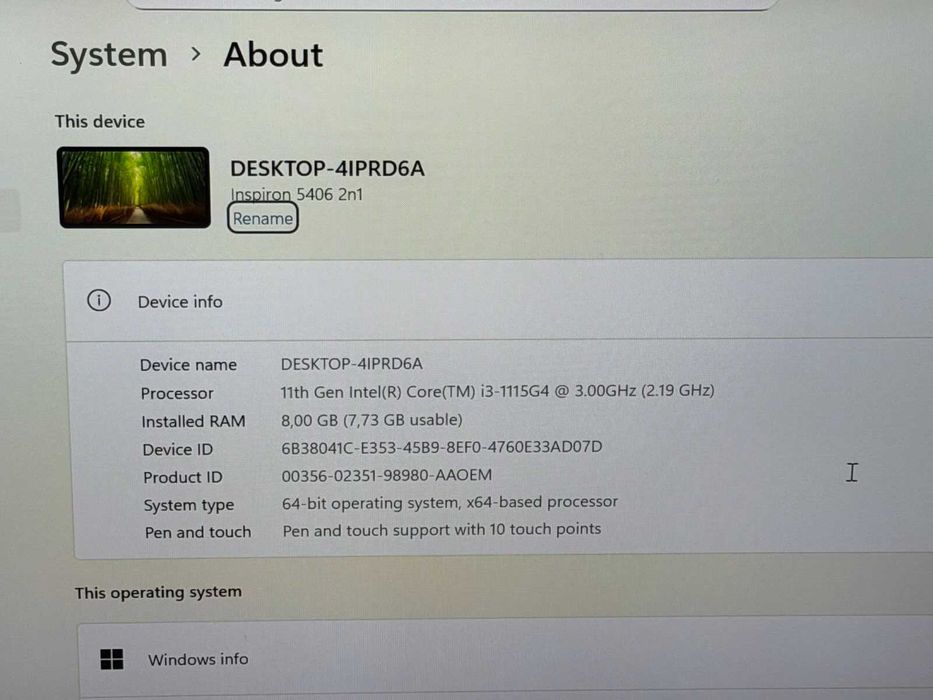 Dell Inspiron 14 5406 2-in-1 i3-1115G4/8RAM/256NVMe/Full HD Touch