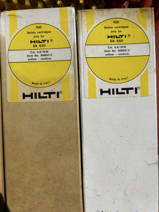 Магазинирани заряди  Hilti 6.8/18 M – жълти (medium) и червени – 100 бр.