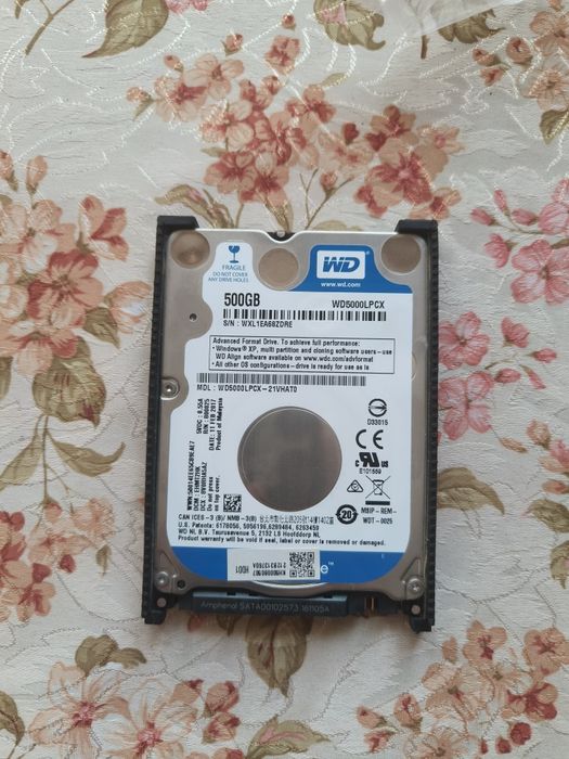 Hard Disk 500GB 2.5" WD Blue (WD5000LPCX) - Subțire 7mm, Perfect pentru Laptop