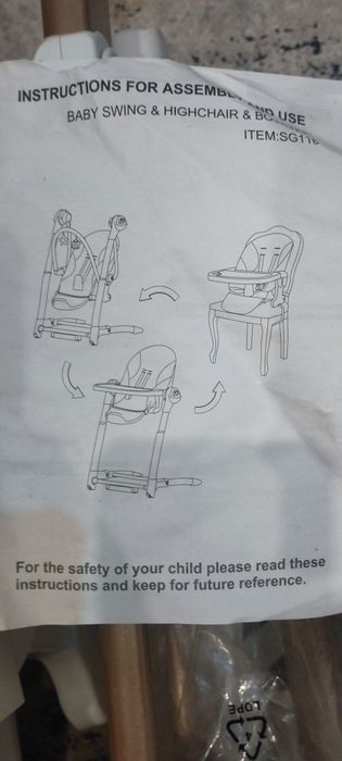 Детский стульчик 3 в 1 для кормления