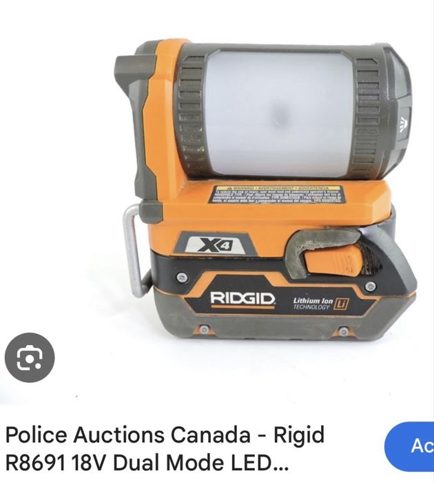 Lanterna Cu Led Ridgid 18V AEG model R8691 impecabile doua functii ,Lumina de veghe