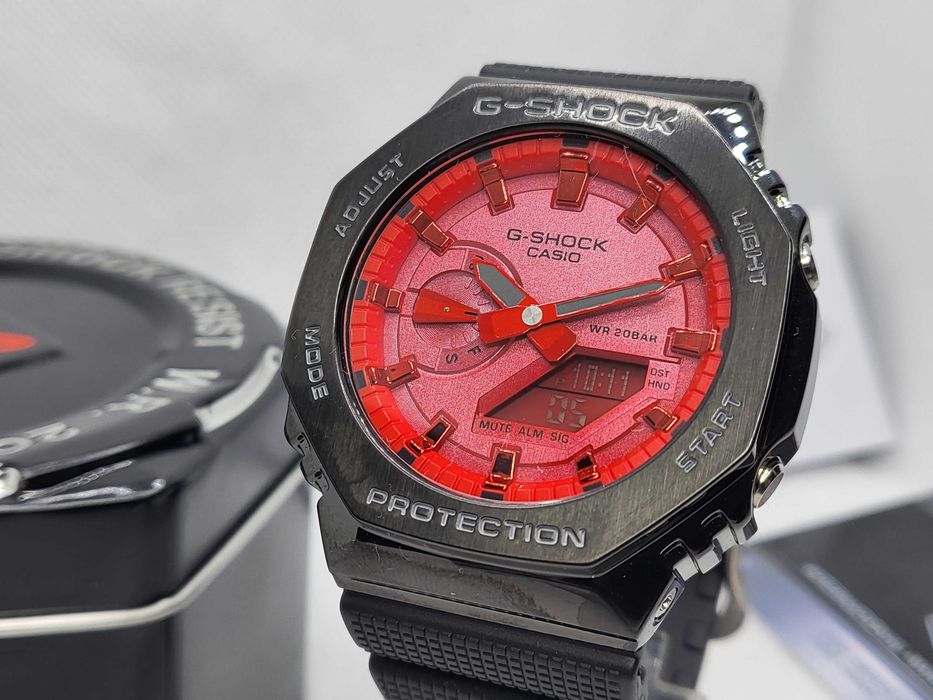 Ceas Sport Barbati,Unisex Casio G shock GM 2100b 4aer, Metal-Rubber  red.Nou, Garantie 2ani