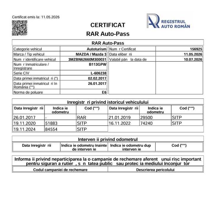anunt auto vanzare mazda 3