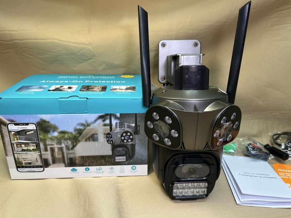 Тройна камера wifi 10 mpx последен модел 2026 сирена camera kamera