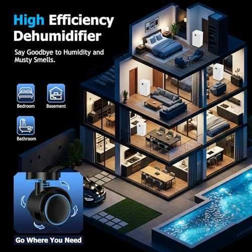 Нов 12L/ден Осушител Въздух LED Дисплей Тих Режим 2L Резервоар Маркуч