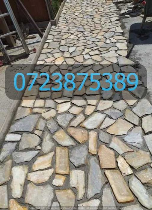 Amenajare Completă de Curte cu Piatră Naturală Rezistentă