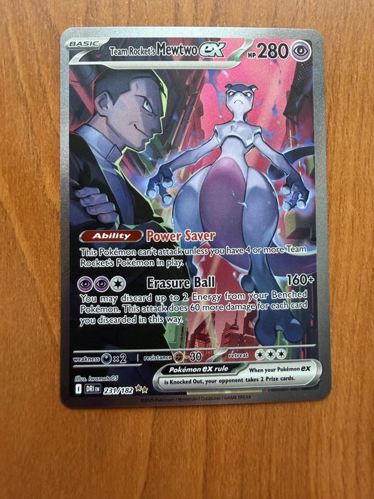 Pokemon TCG Team Rocket’s Mewtwo ex 231/182 DRI
