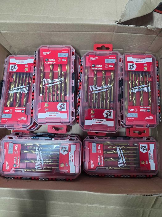Set de 10 burghie HSS-G TIN RED HEX, (4932493865), MILWAUKEE