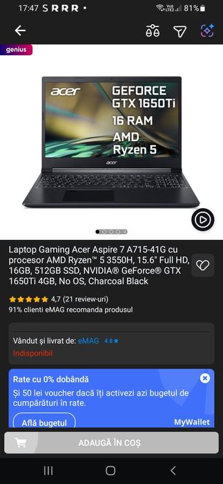 Vând laptop acer