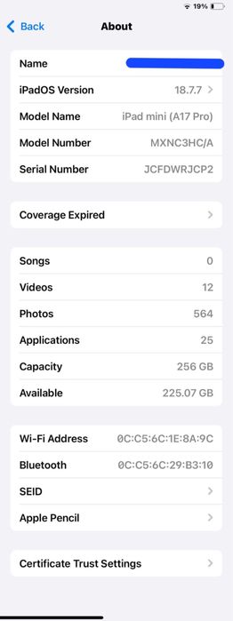 Apple iPad mini 7 (2024), 256GB, Wi-Fi, Blue, Ca nou