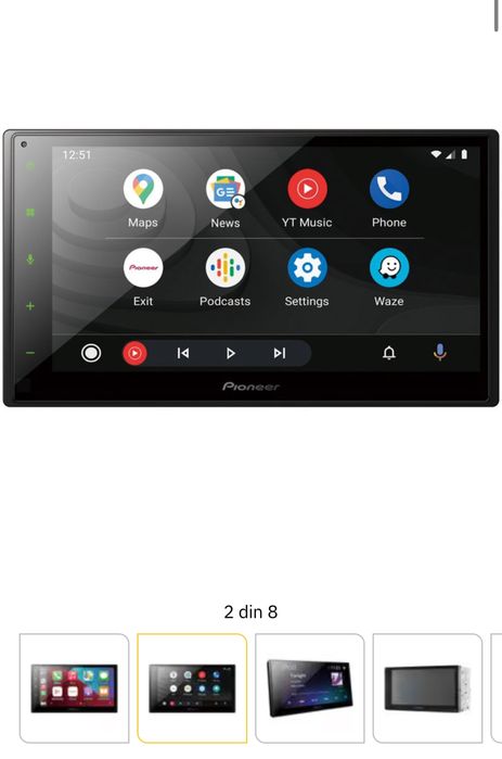 PIONEER SPH-DA160DAB 4 x 50W Bluetooth USB MirrorLink Carplay sigilata, transport inclus