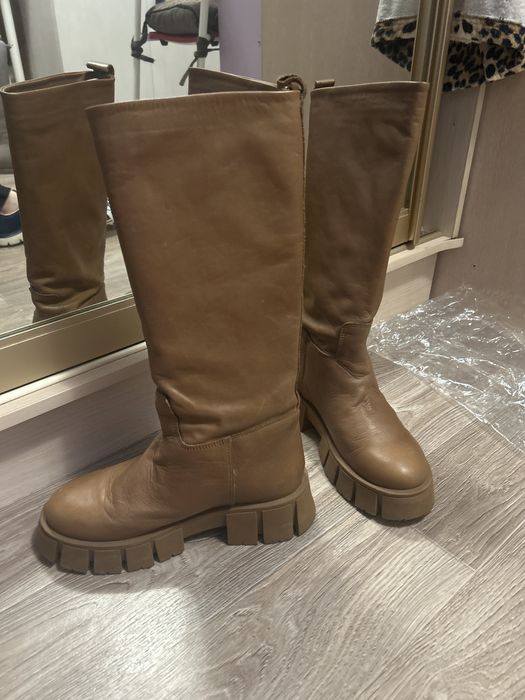 Сапоги трубы кожаные