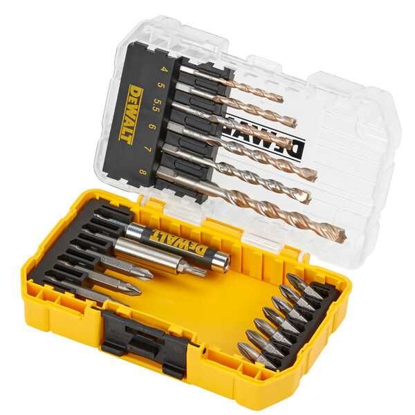 Комплект накрайници, свредла и адаптери DEWALT DT70712 – 19 части