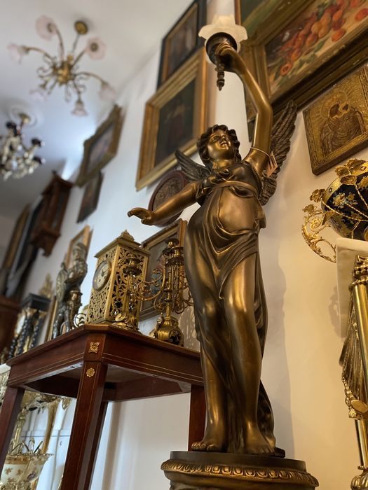 Statueta/lampadar/antimoniu